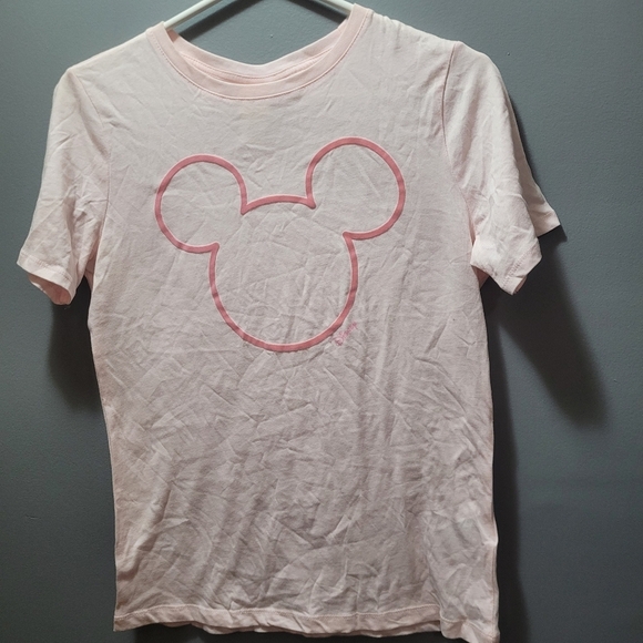 H&M Mickey Mouse Pink T Shirt XS - Picture 1 of 6